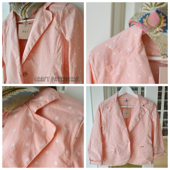 giacca cipria pois bianchi